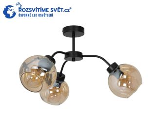 Stropní svítidlo SOFIA Jantarová 3xE27 Okouzlí svým teplým světlem a luxusním skleněným designem. Tři patice E27 umožňují...