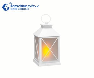 Krásná LED vánoční lucerna v bílé barvě (20 cm) rozzáří váš domov teplým světlem. Díky časovači a napájení na 2× AA...