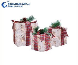 Rozzařte interiér i exteriér stylovou sestavou 3 světelných dárků s celkem 48× LED. Díky krytí IP44 jsou vhodné i pro...